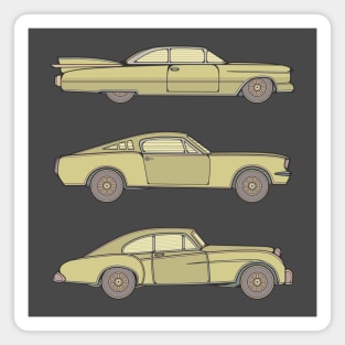 Yellow Classic Cars Magnet